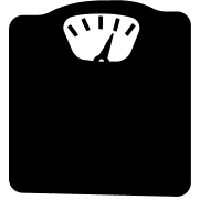 Icon of a step-on scale for weighing people.